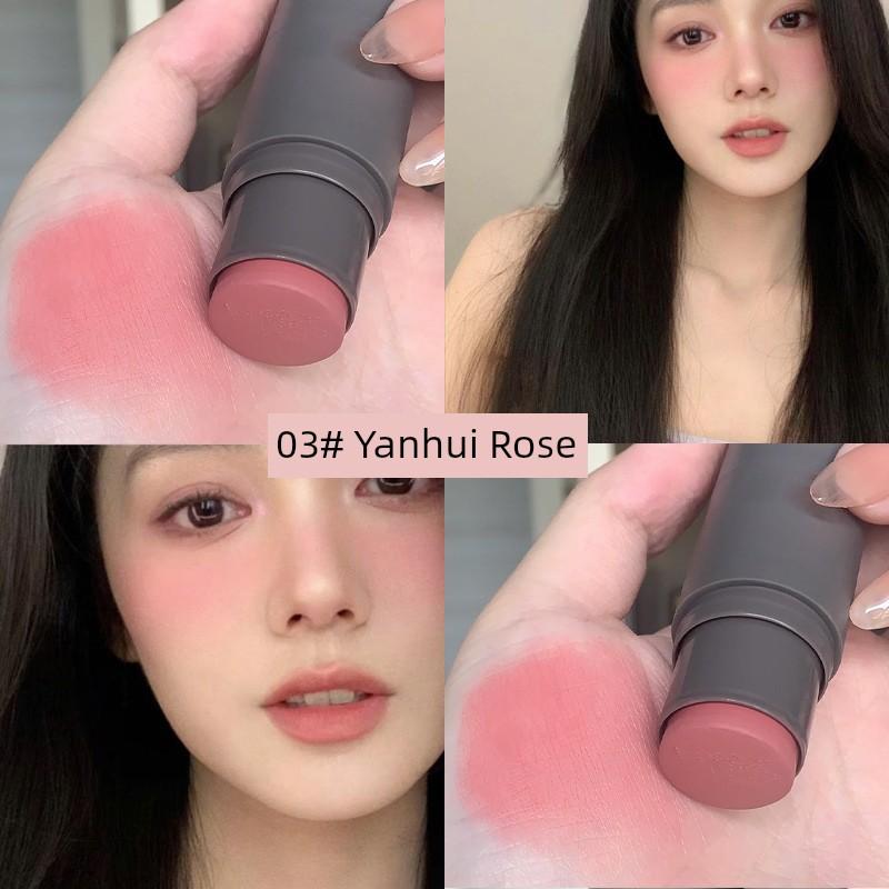 Double-Headed Blush Stick Rouge Cream Brightening Expansion Color Shrink Monochrome Blush Female Nature Eye Shadow Repair Multi-Purpose
