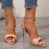 Fashion Pointed Toe Women Heeled Sandals Chain High Heels Shoes Shallow 2025 Trend Summer Sexy Dress Slingback Pumps Sandalias De Mujer