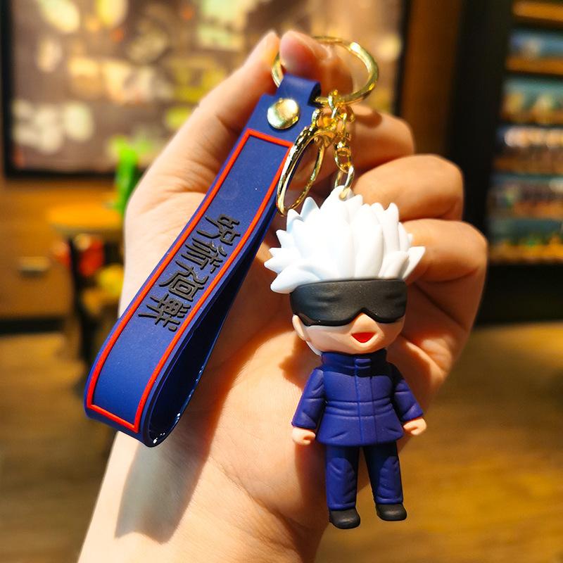 Anime Jujutsu Kaisen Chibi keychain Gojo Satoru Itadori Yuji custom keychain cartoon fun bag charm backpack car keychain