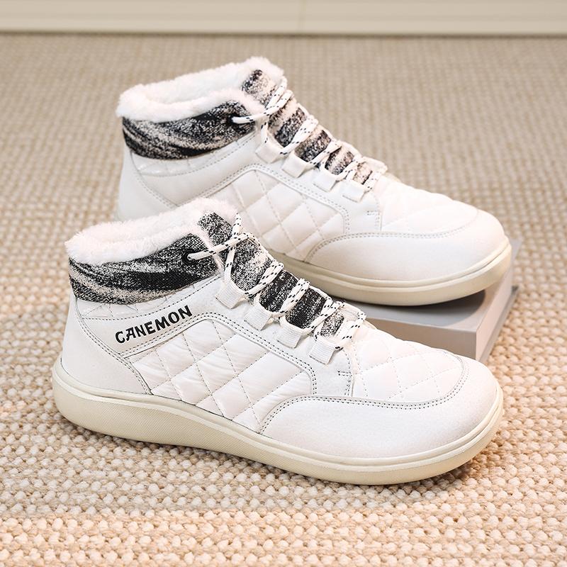 TUINANLE Winter Thick Bottom Plush Fur Snow shoes Warm Cotton Shoes Women's Casual Lace Up Keep Warm sneakers