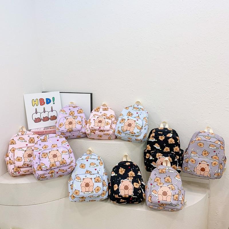 Capybara Childrens Trendy Backpack Stylish Nylon School Bag For Boys And Girls