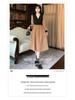 2026 Autumn Korean Style Elegant Waist-cinching Slim Fit French Retro Patchwork Midi Dress
