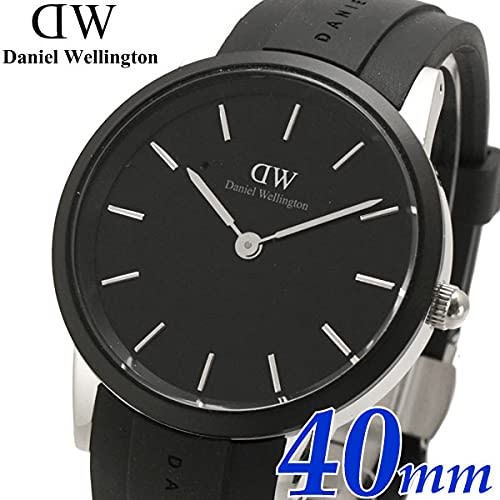 Daniel Wellington Iconic Motion 40mm Watch, Black with Silver Rubber Strap, DW00100436