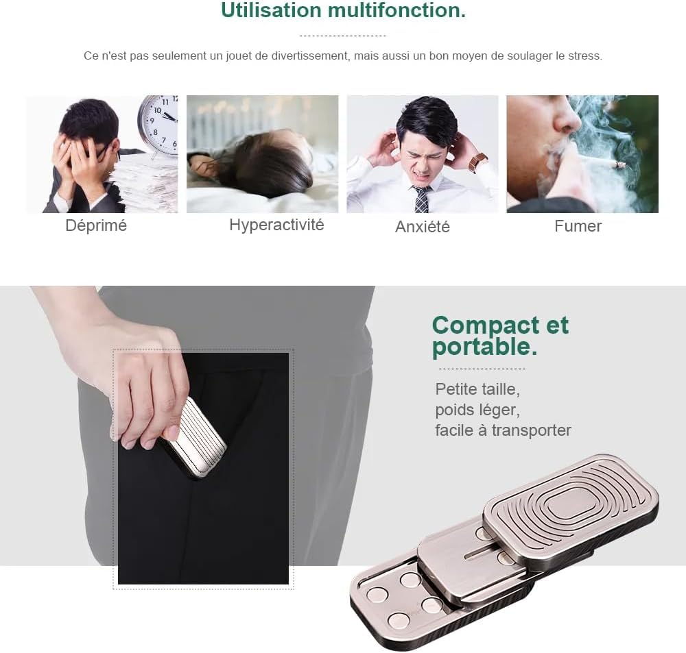 OBEST Fidget Magnetisches Metall Push Fidget Time EDC Stress Push Push and Pull Erwachsener Neu Silber Spielzeug, Slider, Killer, Relief, Karten, Blöcke, Geschenk,