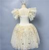 Tutu da Balletto Romantico per Bambina Gonna da Danza Gonna da Balletto con Paillettes Dorate Abbigliamento per Esibizioni di Balletto Abito Lungo da Principessa