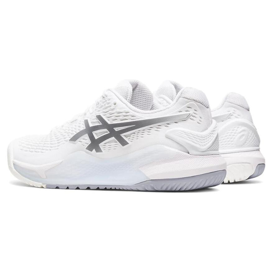 New Asics Gel Resolution 9 White Pure Silver Women's 1042A208-100