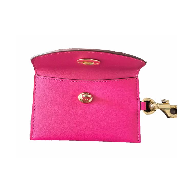 Coach Bag Charm 10 Card Holder Leather Wallet Pendant Women Accessories Magenta C6295G-GDAJN