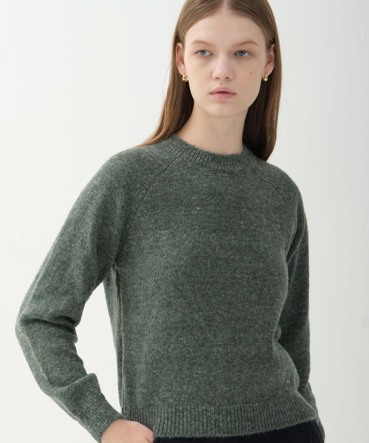 Jun By Jun K Two-Tone Raglan Sleeve Knit Top_Green S