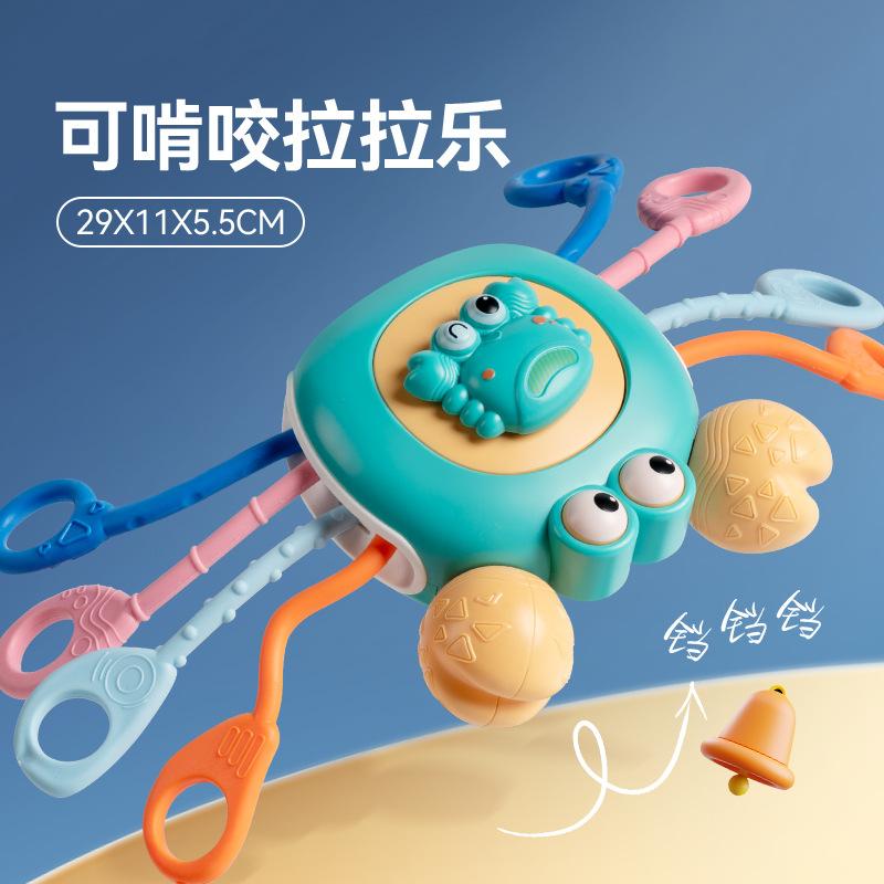 

Игрушка для раннего развития Краб Лала Ле Шнурок Шнурок Развивающая игрушка для младенцев Упражнение на хватание пальцами Развивающая игрушка зелёный