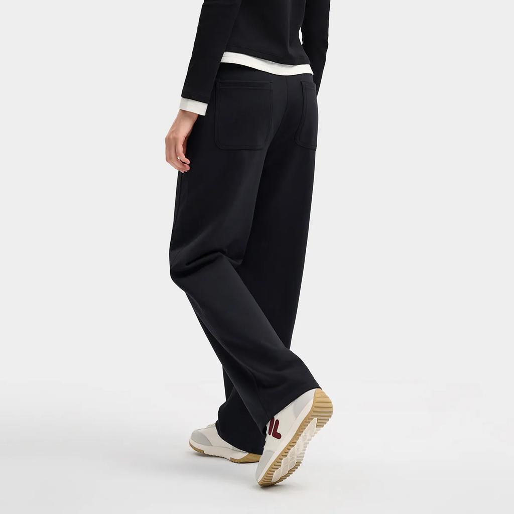 FILA Heritage Classic Versatile Comfortable Pocket Loose Straight Leg Knit Casual Pants Women bottoms Legendary-Blue F11W548609FNV