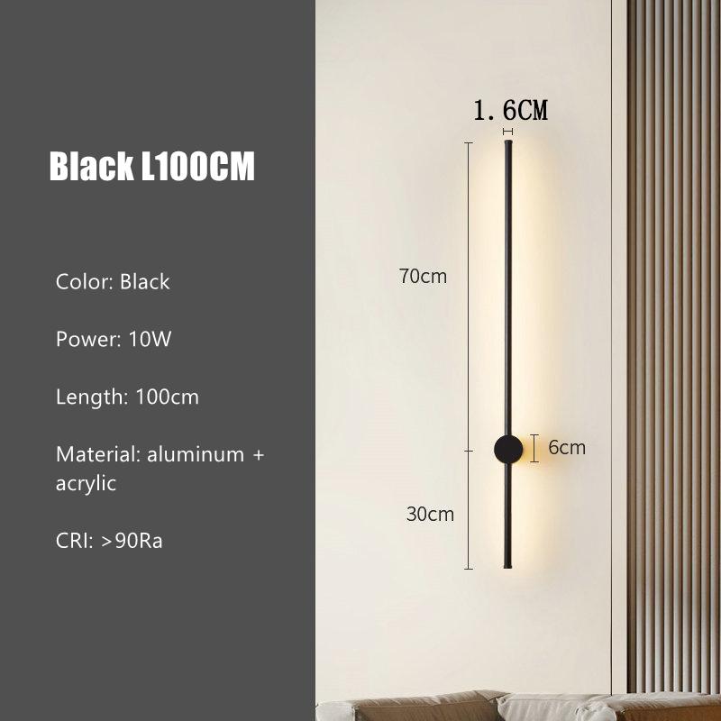 Modern Long Strip LED Wall Lamp Rotatable Living Room Bedroom Simple Linear Light Sofa Background Decor Sconce Lighting Fixture