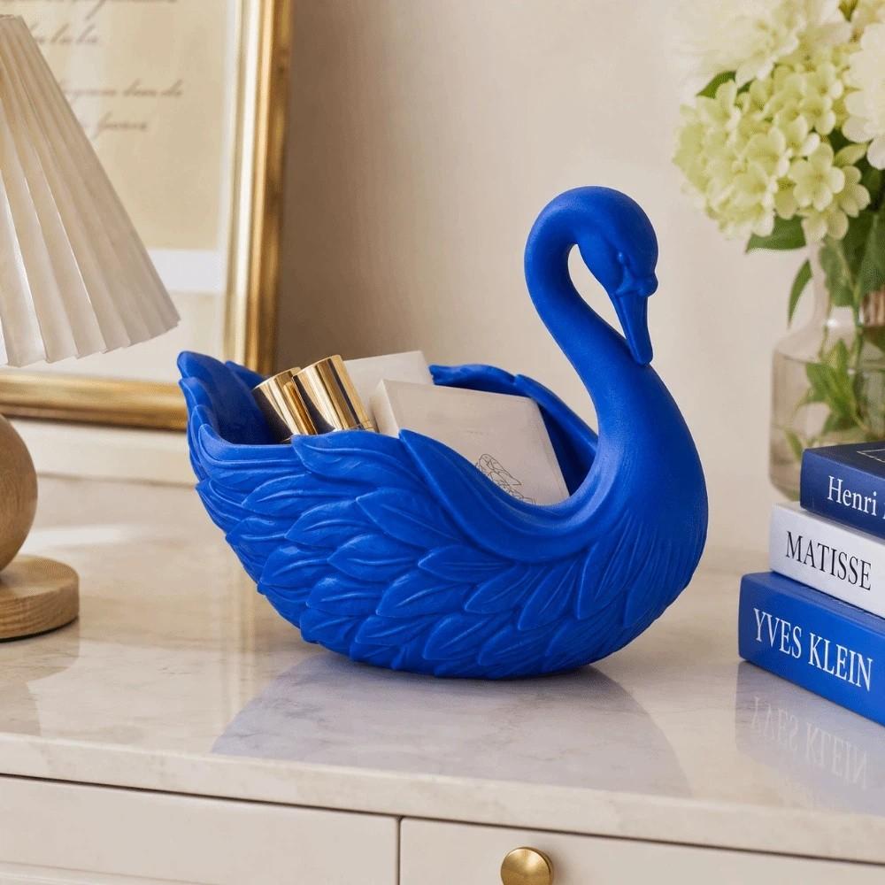 Handmade Swan Shaped Storage Tray Elegant Swan Organizer Centerpiece Key Wallet Holder Desktop Use