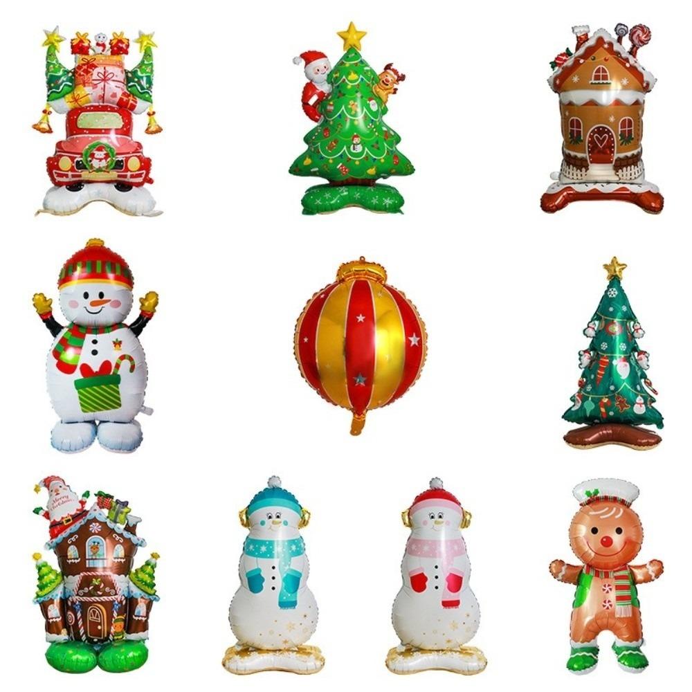 Standing Christmas Foil Balloons Candy House Christmas Deer Large Standing Balloon Navidad New Year Christmas Decoration
