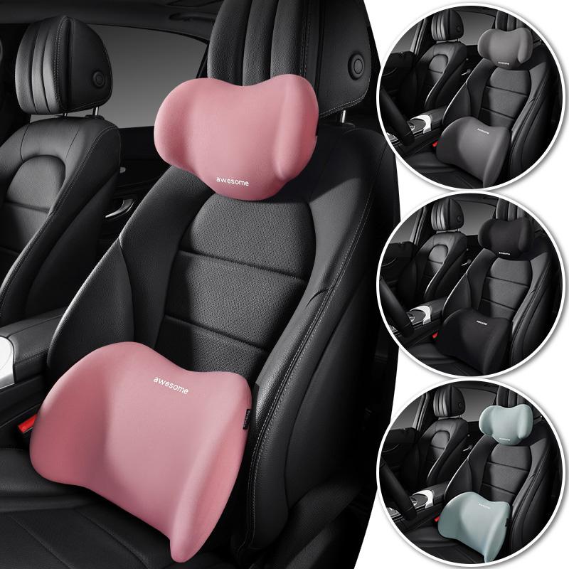 Super Comfort Car Seat Memory Foam Head Neck Pillow Airplane Chair Cushion Travel Anti-fatigue Waist Lumbar Support Car