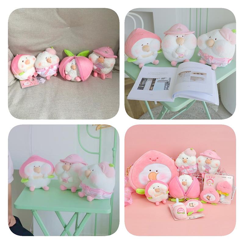 Peach Toby Plush Toy Stuffed Doll Pillow Out Storage Messenger Bag Girls Gift