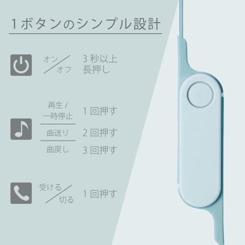 ELECOM Bluetooth Bluetooth Earphones Wireless Bund Simple Functional Design with Only 1 Button Saxophone Blue LBT-HPC14MPXBU