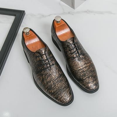 Solid Color Lace Oxford Shoes For Men Fashion Casual Leather Shoes Personality Male Formal Dress Footwear Classic Business Shoes