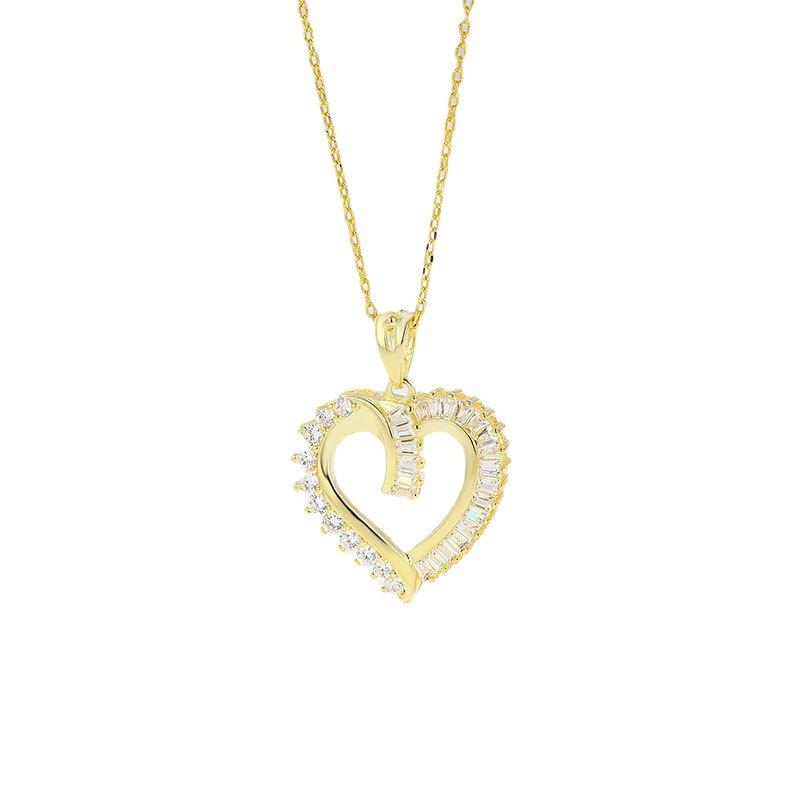 

Модные универсальные женские украшения с прямоугольным бриллиантовым ожерельем Ins Wind Love