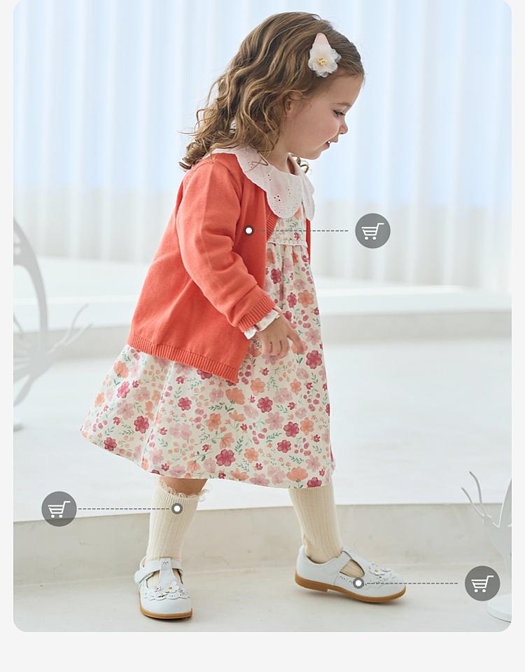 David Bella Children's Dress Spring Dress Girls' Sweet Printed Floral Skirt