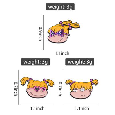 Naughty Cool Girl Enamel Pins Custom Yellow Haired Girl Brooches Lapel Badges Cartoon Funny Jewelry Gift for Friends