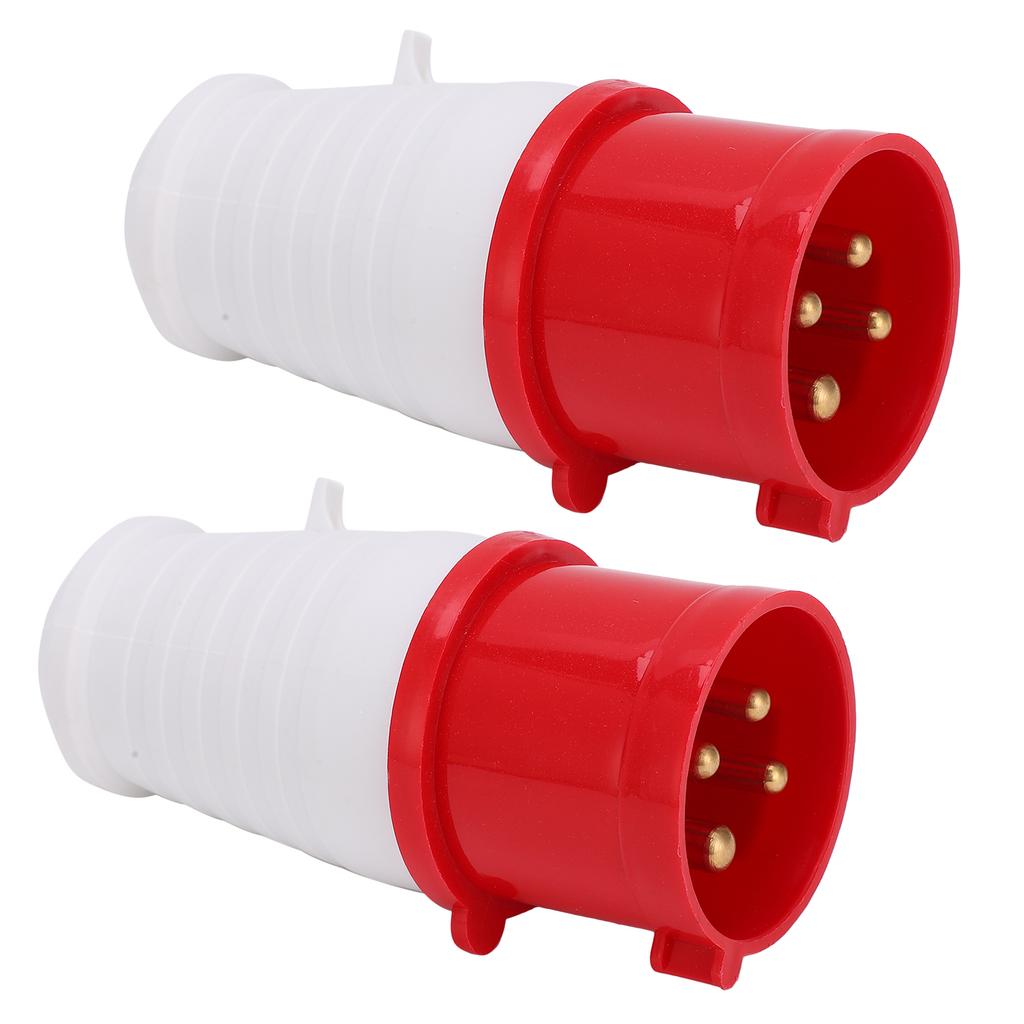 2PCS Industrial Connector 3 Phase 4 Pin 380415V 32A 3P+E IP67 for Airport Tunnel Railway Stadium