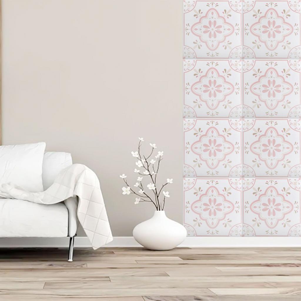 Pink Pattern Stickers Waterproof Tile Stickers Waterproof And Oil-proof