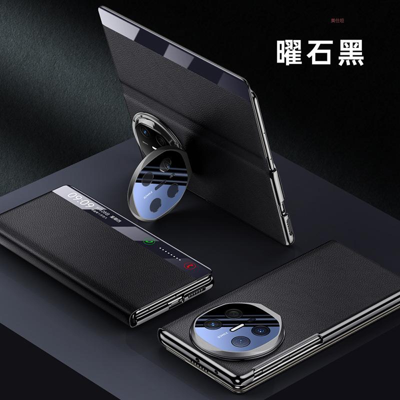 Applicable To Huawei MateX6 Mobile Phone Case Lens Holder MTx6 Folding Anti-drop All-inclusive Smart Window Male Leather Case