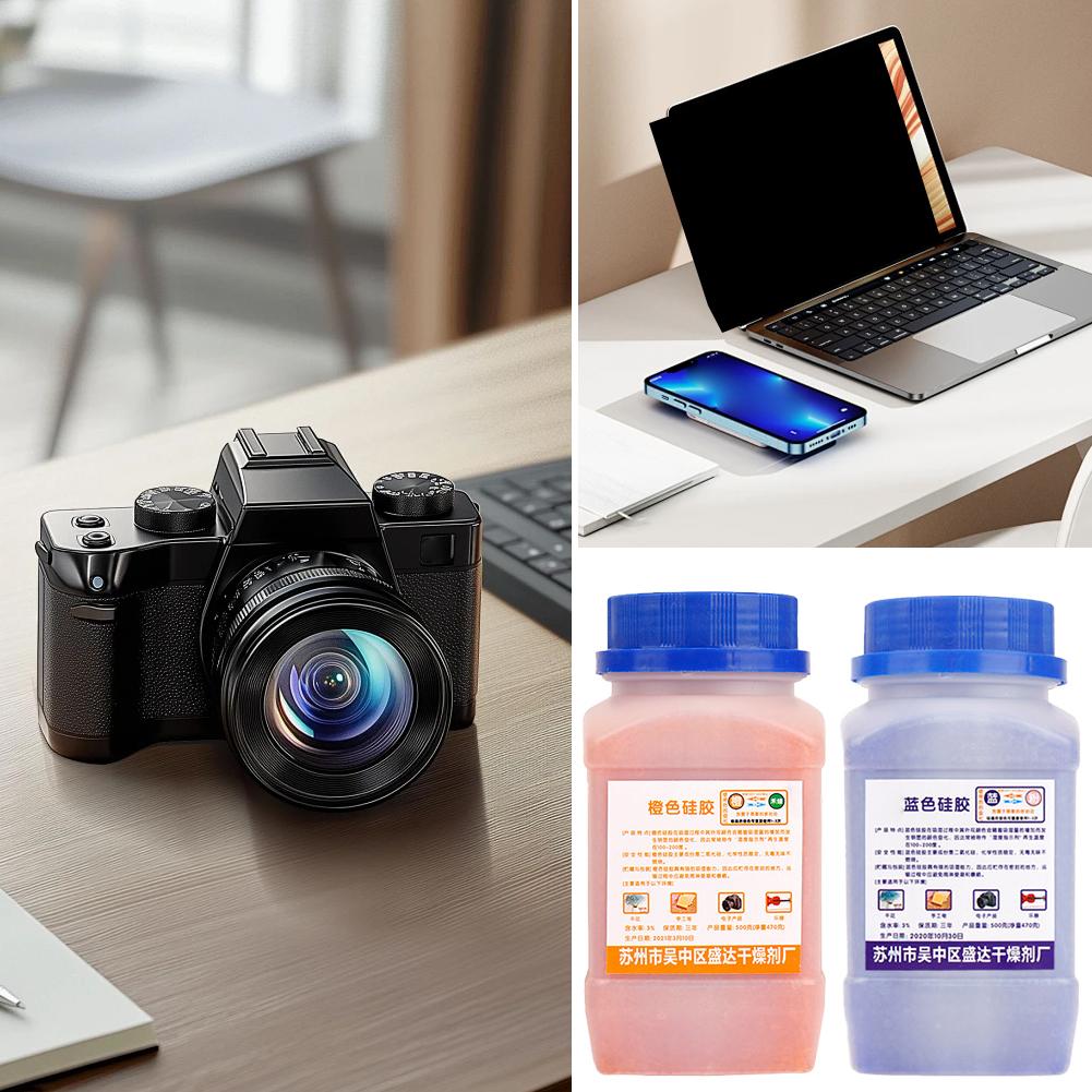 500g Waterproof Reusable Silica Gel Beads Moisture Dehumidifie Absorber Moisture Desiccant Elec T5K8