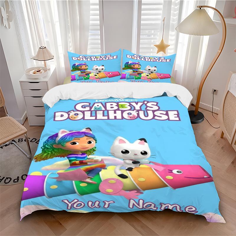Custom Textile Dollhouse Fun Bedding 3 Piece Set HD Print Duvet Cover Pillowcases for Teens Adult Bedroom Decoration