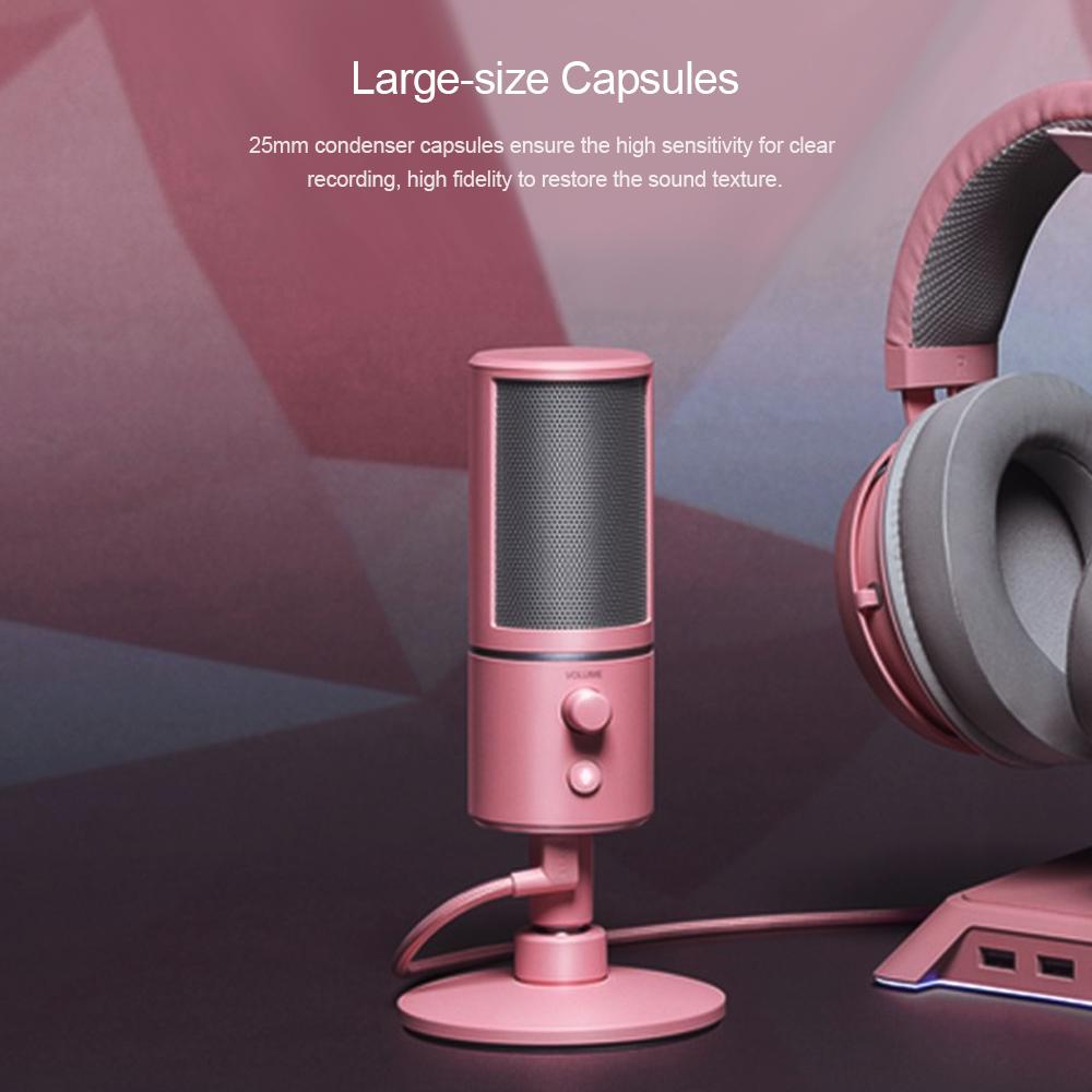 Razer Seiren X USB Streaming Microphone Built in Shock Mount Supercardiod Pick Up Pattern 25mm Condenser Capsules USB