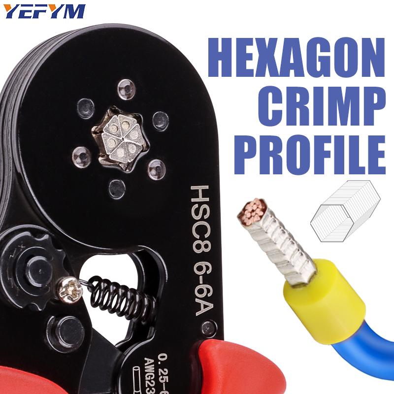 HSC8 6-6AR Electrician Crimping Pliers Set Upgraded Tubular Terminal Cold Crimping with Needle Clamp Wire Wiremappers