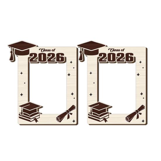 Graduation Photo Frame Class Picture Frame Tabletop of 2026 Wooden Standing Photo Display