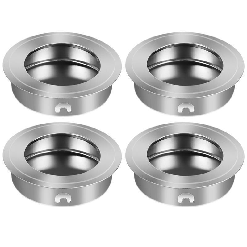 

4Pcs 35Mm Stainless Steel Recessed Flush Pull Handle Round Cabinet Door Drawer Slide Handlebar Puller Fastener Fitting Hardware L
