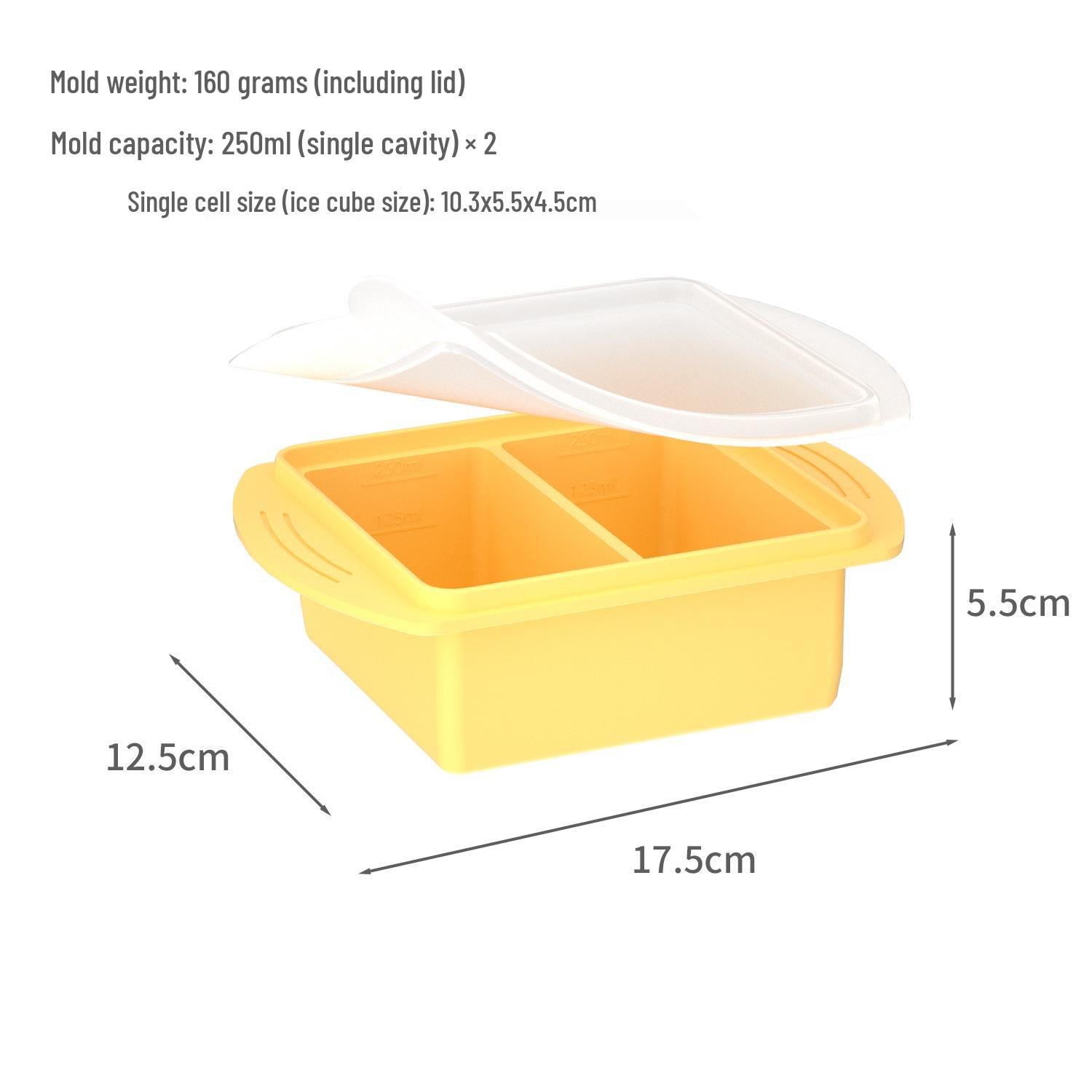 Silicone Freezer Tray with Lid for Baby Food and Ice Cubes 1 Compartment Freezer Tray with Lid 500ML