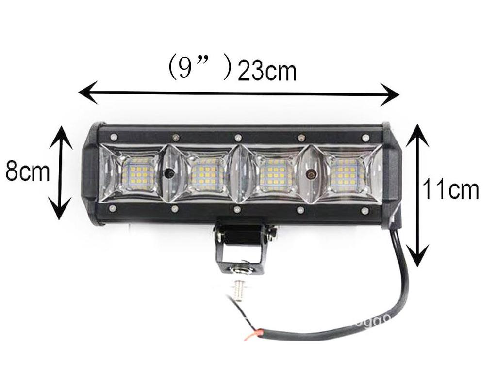 54W Single Row LED Flood Light Bar with Double Holes