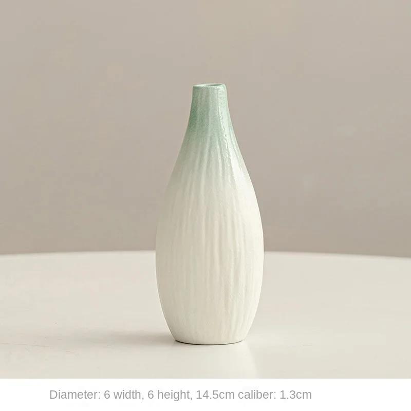 White Vase Desktop Flower Arrangement Table Hydroponics Green Plant Flower Decorative Flowerpot Decorations Home Decor Vases
