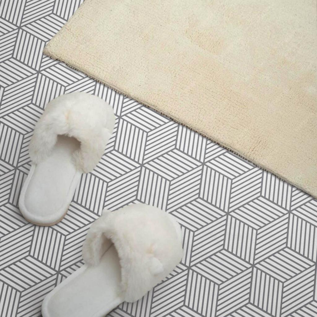 Vinyl Panel with Decor for Kitchen or Bathroom 100x50 Cm Hexagonal Leaves Pattern