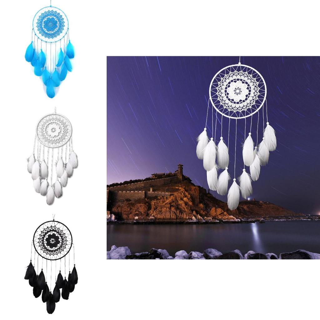 Elegant Feather Dreamcatcher Wall Hanging Decorative Handcrafted Boho Decor For Home