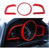 Car Interior Red Carbon Fiber ABS Accessories Interior Compatible with Mazda 3 Hatchback Sedan 2014-2018 Dashboard Instrument Meter Panel Cover