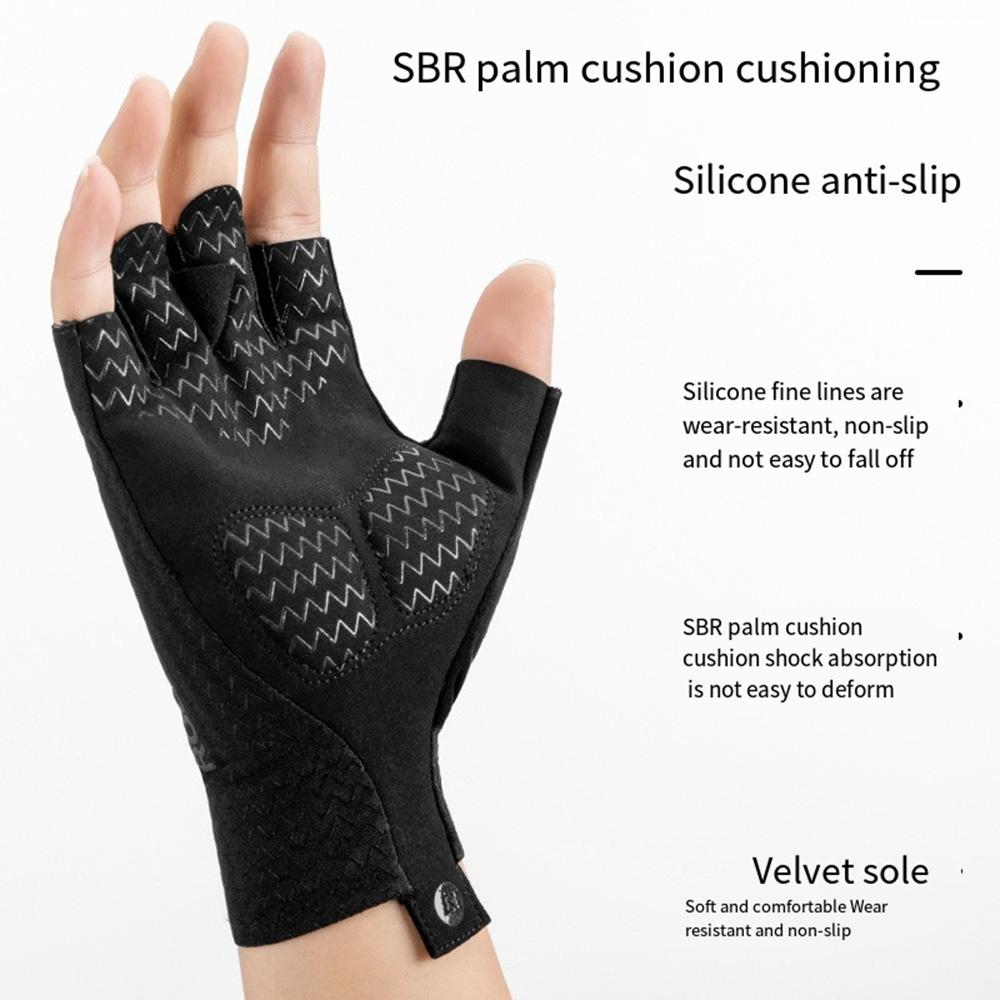 ROCKBROS Ice Silk Sunscreen Gloves, Men's and Women's Sports Cycling Half Finger Gloves, Road Bicycle Cycling Accessories