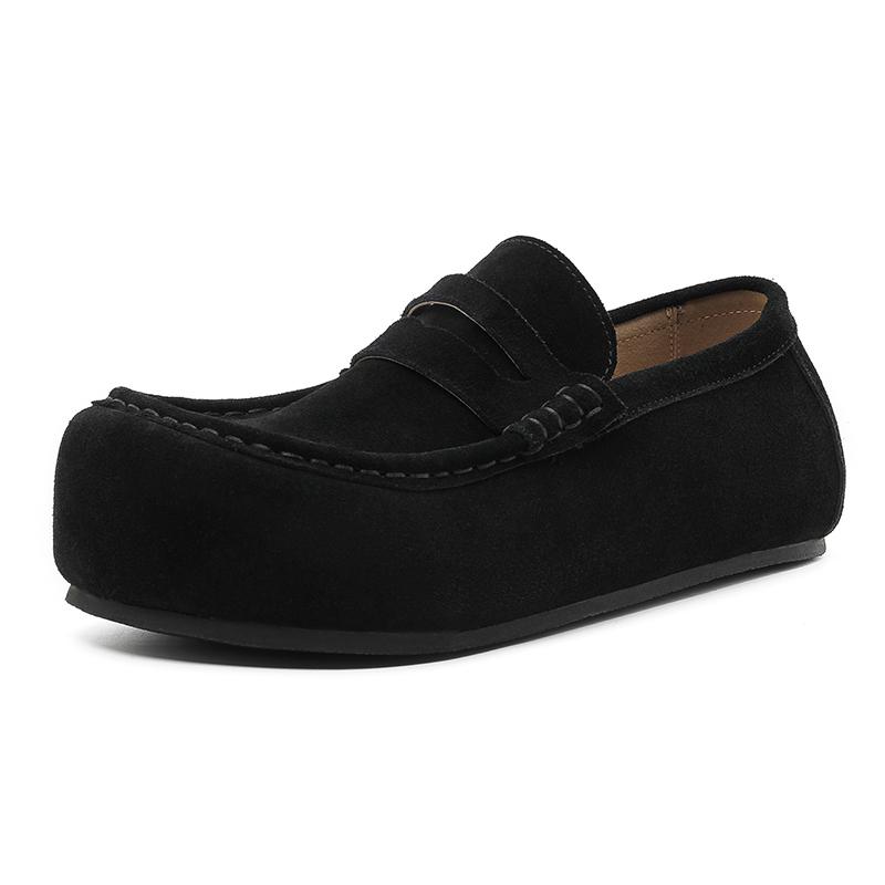 Fashion Male All-match Lazy Shoes New High Quality Suede Loafers Leather Business Formal Men Leather Shoes Brand Moccasin Wedding Shoes