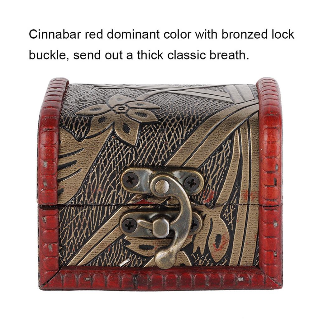 Cutie de cadouri decorativă din lemn pentru bijuterii, cutie mică de comori vintage (Narcisa)