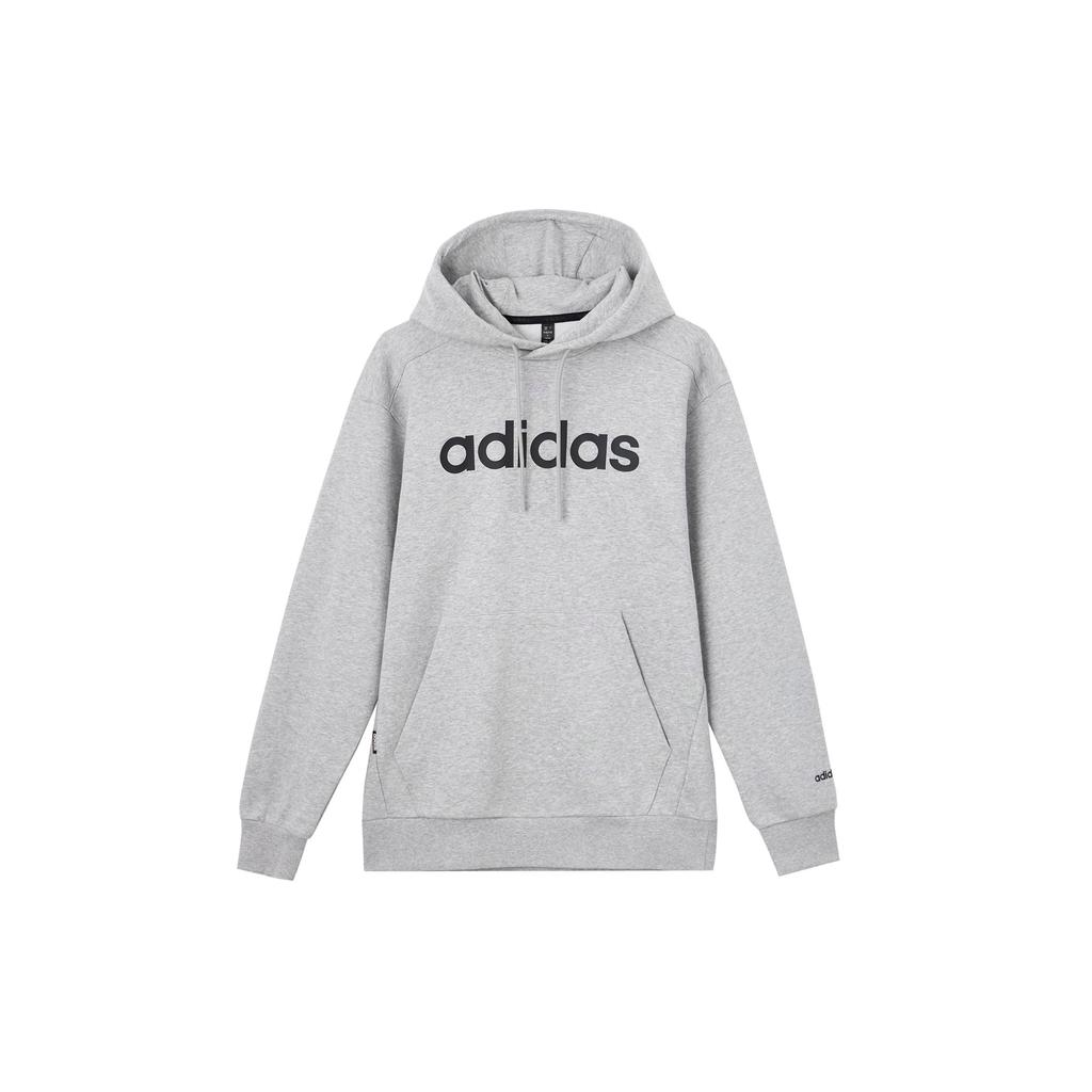 Adidas Solid Color Hoodie Casual Long Sleeve Sweatshirt Men Tops Grey JF3321