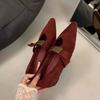 Single Shoes Women's Autumn Height Increase Soft Sole with Skirt Pointed Retro Mary Jane Women's Shoes