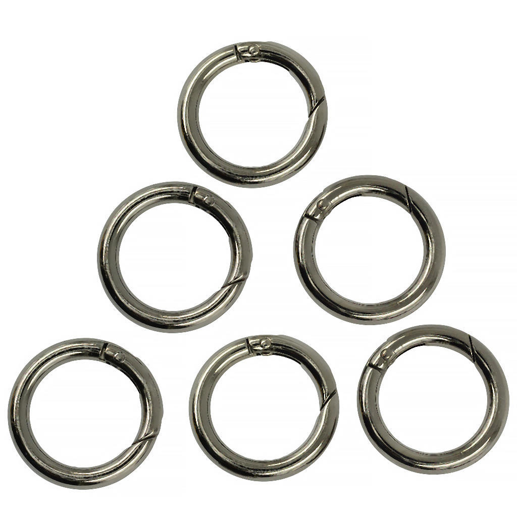 6 delar rund fjäder Snap Hook Clip Key Handväska Handväska Axelrem
