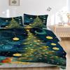 3pc Christmas Cat Cover Set - 1 Quilt Cover + 2 Pillowcases, All Seasons Bedroom Setting, Perfect for Home035