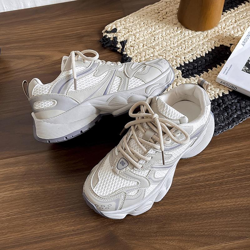 Dad Shoes Women's Spring and Summer 2025 New Fashion Versatile Mesh Breathable Thick Soles Increase Casual Sneakers Tide