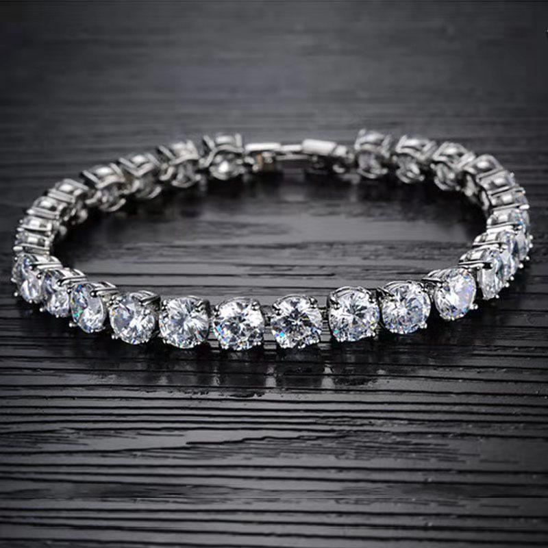 Influencer Live Stream Hot Selling Fire Color Zircon Bracelet for Women - Imitation Moissanite Star Style