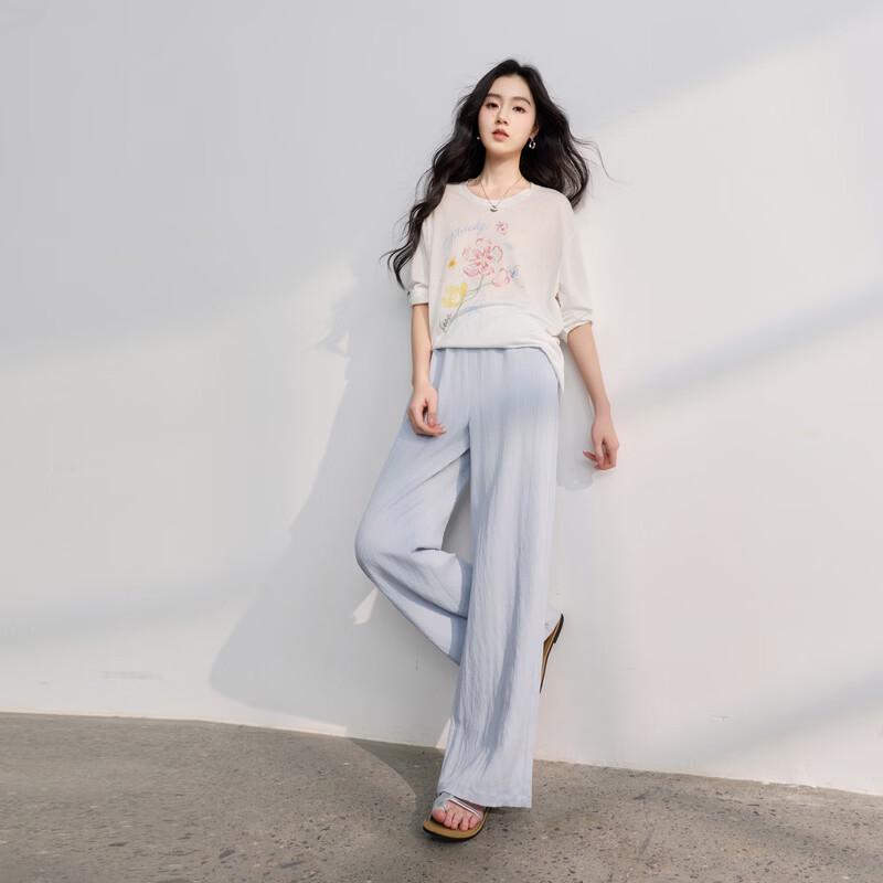 Sancai High-Waist Straight-Leg Casual Pants