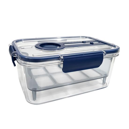 Odor Proof Storage Box Crisper Box, with Mesh Drain Strainer, Tofu Whey Greek Yogurt Maker Separation Food Container, for Fresh Fruit Vegetable